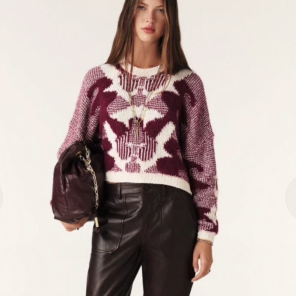 BA&SH Rora Jacquard Knit Sweater Size Small